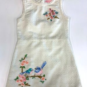 Gingersnaps White tweed dress runs small for 4T